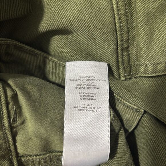 Aritzia TNA Cargo Pants Women’s 14 Green Cotton Utility Baggy Relaxed Wide Leg - Picture 7 of 7